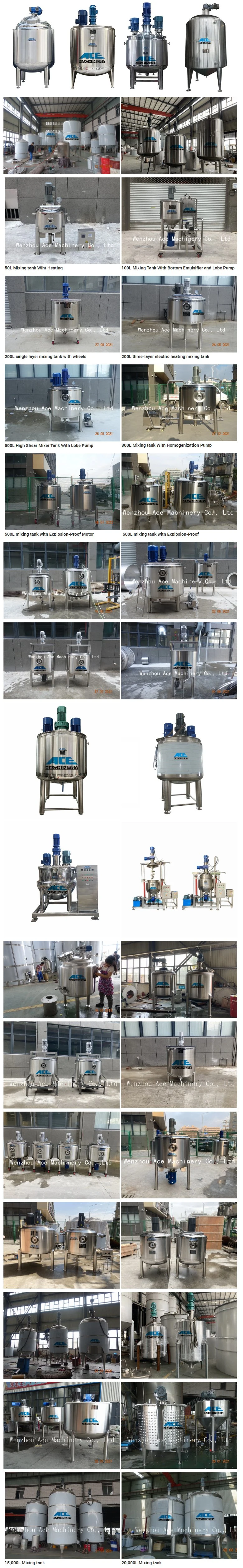 Low-Price Sanitary Chemical Stainless Steel 1500L Mixing Mixer Double Jacket Pressure Vertical Agitator Tank Vessel