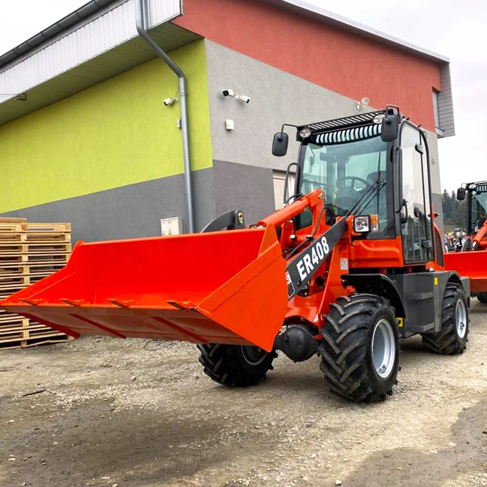 Everun Er408 0.8ton Mini Front Discharge Hydraulic Wheel Loader Agricultural Machinery