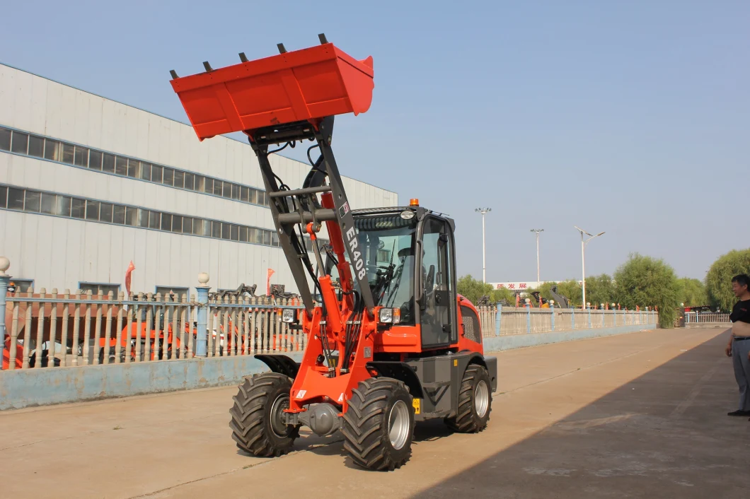 Everun Er408 0.8ton Mini Front Discharge Hydraulic Wheel Loader Agricultural Machinery